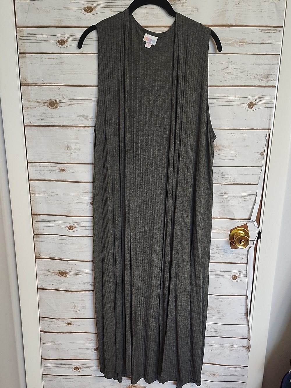 LuLaRoe Sleeveless Ribbed Duster - Charcoal Gray Size Medium